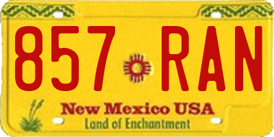 NM license plate 857RAN