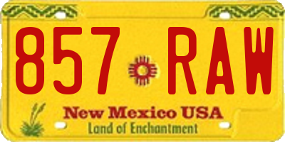 NM license plate 857RAW