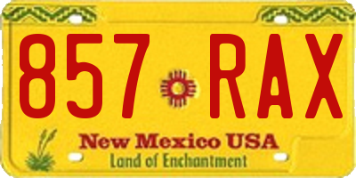NM license plate 857RAX