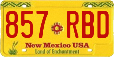 NM license plate 857RBD