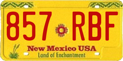 NM license plate 857RBF