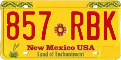 NM license plate 857RBK