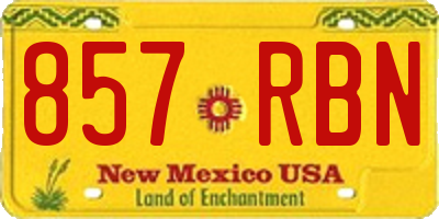 NM license plate 857RBN