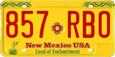 NM license plate 857RBO