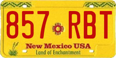 NM license plate 857RBT
