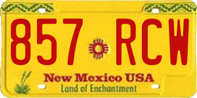 NM license plate 857RCW