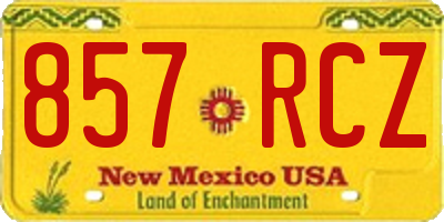 NM license plate 857RCZ