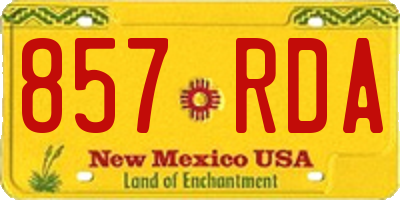 NM license plate 857RDA