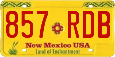 NM license plate 857RDB