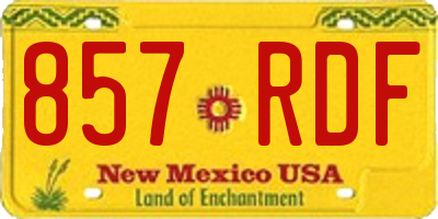 NM license plate 857RDF
