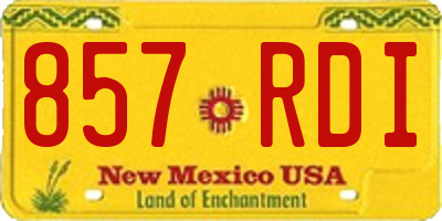 NM license plate 857RDI