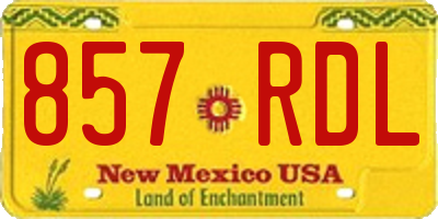 NM license plate 857RDL