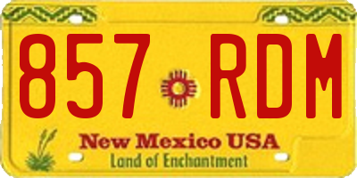 NM license plate 857RDM