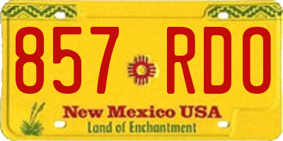 NM license plate 857RDO