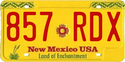 NM license plate 857RDX