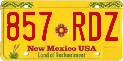 NM license plate 857RDZ