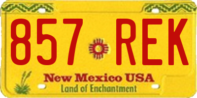 NM license plate 857REK