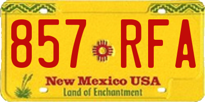 NM license plate 857RFA