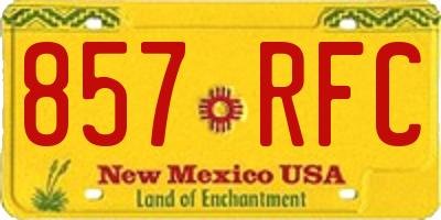 NM license plate 857RFC