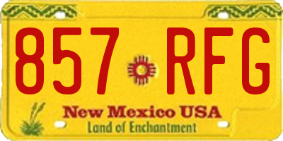 NM license plate 857RFG