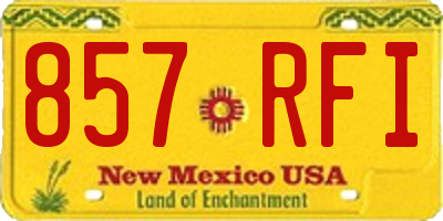 NM license plate 857RFI