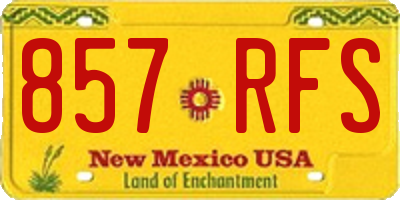 NM license plate 857RFS