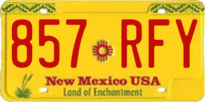 NM license plate 857RFY