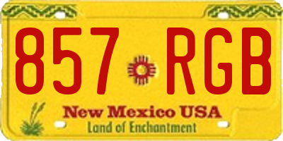 NM license plate 857RGB