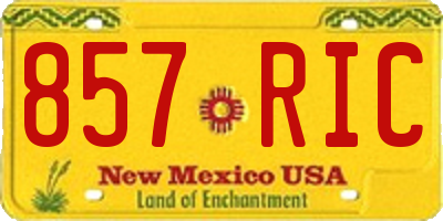 NM license plate 857RIC