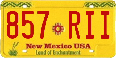 NM license plate 857RII