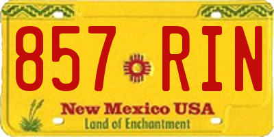 NM license plate 857RIN