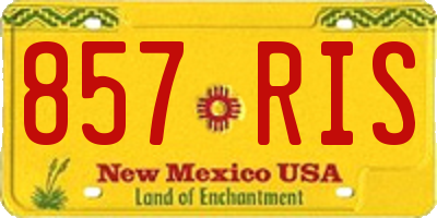 NM license plate 857RIS