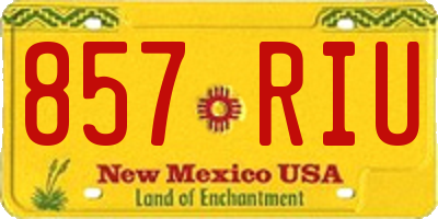 NM license plate 857RIU