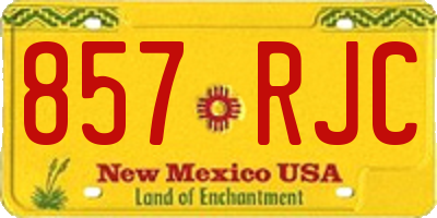 NM license plate 857RJC