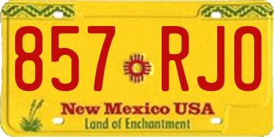 NM license plate 857RJO