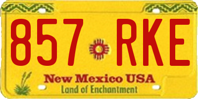 NM license plate 857RKE