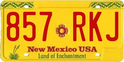 NM license plate 857RKJ