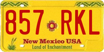 NM license plate 857RKL