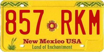 NM license plate 857RKM