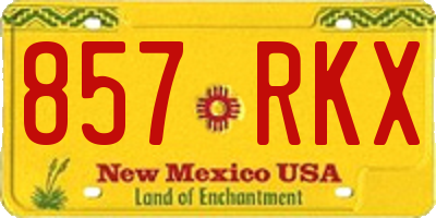 NM license plate 857RKX