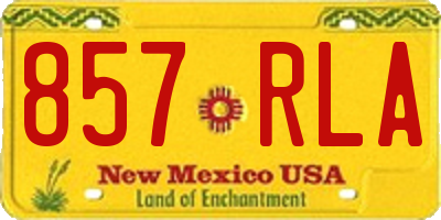 NM license plate 857RLA