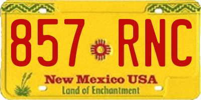 NM license plate 857RNC
