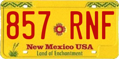 NM license plate 857RNF