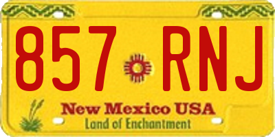 NM license plate 857RNJ