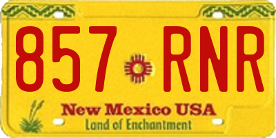 NM license plate 857RNR