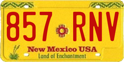 NM license plate 857RNV