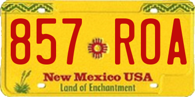 NM license plate 857ROA