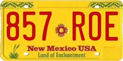NM license plate 857ROE