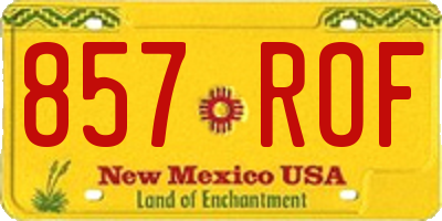 NM license plate 857ROF