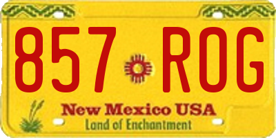 NM license plate 857ROG